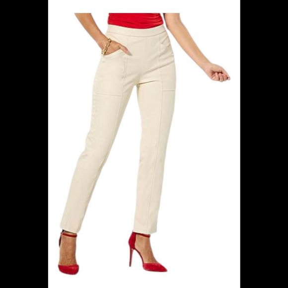 C. Wonder by Christian Siriano Pants - C Wonder byChristianSiriano Women's Faux Leather Seamed Pant Champagne - Regular